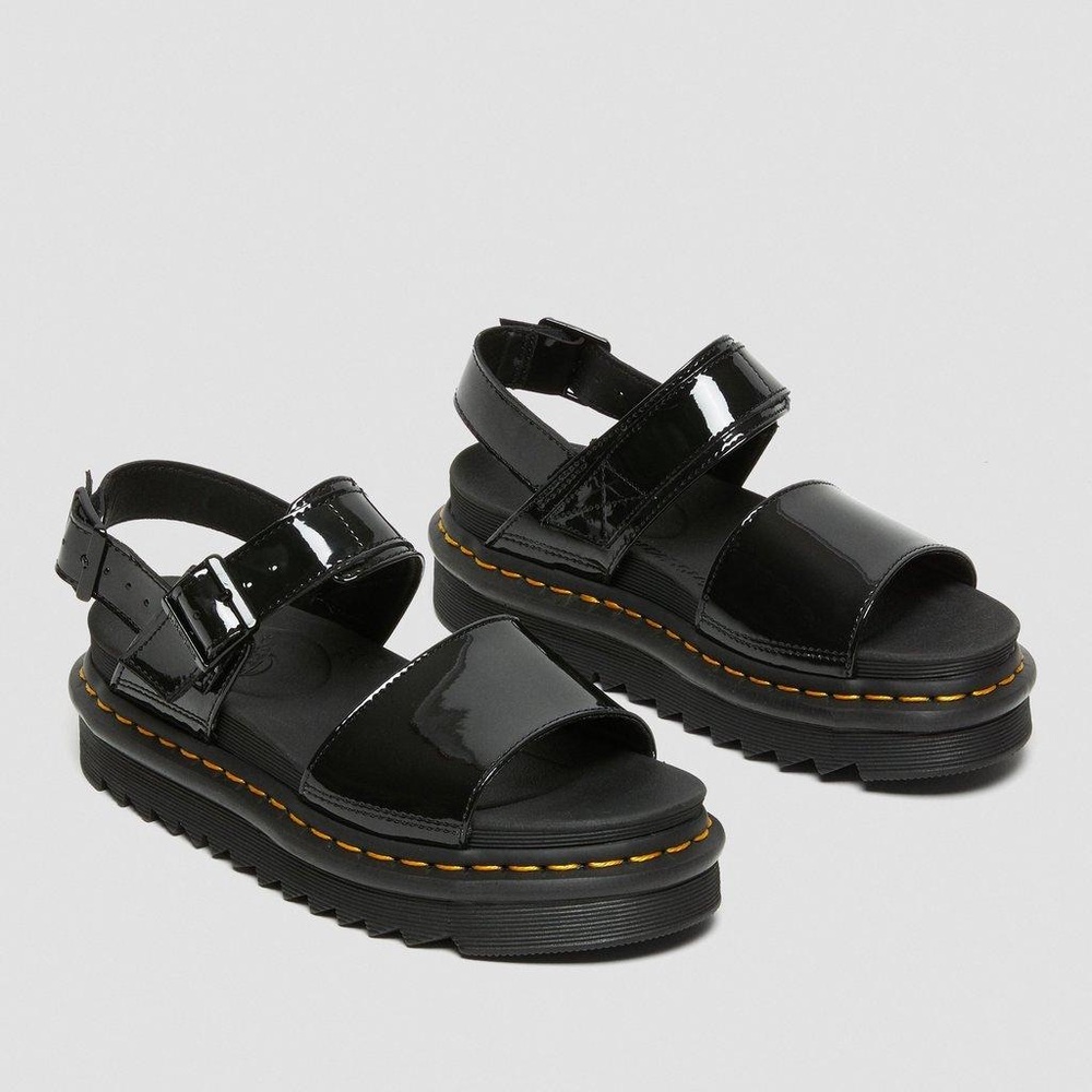 Dr Martens VOSS WOMEN'S PATENT LEATHER STRAP SANDALS size 7